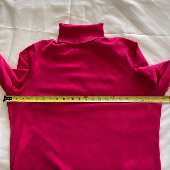 Talbots Knit Turtleneck Sweater XL Pink Barbiecore Quiet Luxury - Picture 8 of 13